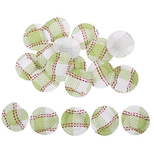 YARNOW 20 Stück Mini gestreifte Strohhut Party kleine Puppen Mini-Kappen zum Basteln Puppenhüte Puppenhausdekor Mini-Hüte kleine hüte Mini-Hut-DIY-Requisite Stoff von YARNOW