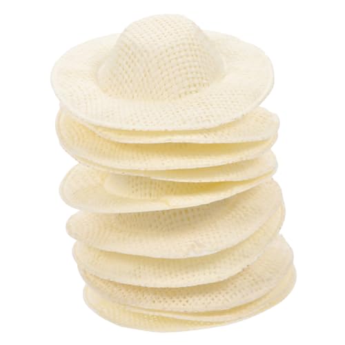YARNOW 20 Stück Miniaturhüte aus Gewebtem Material DIY Puppenhüte für Bastelarbeiten Kleine Hüte zur Dekoration von Szenen für Kreative Projekte und Puppenhaus Zubehör von YARNOW