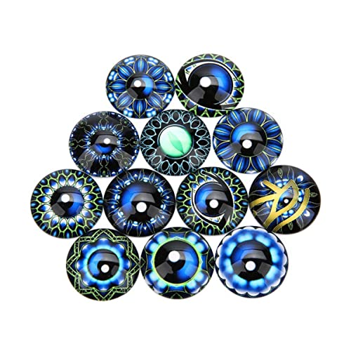 YARNOW 20 Stück Runde Cabochons DIY Schmuck Patches Blau für Kreative Bastelprojekte für Schmuckdesign und Dekorationen zu Besonderen Anlässen von YARNOW