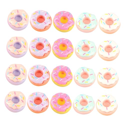 YARNOW 20 Stück Simulations-Donut Miniaturen Puppenhaus Krapfen Nachtisch winzige Donuts Mini- -Küchenzubehör Mini-Donut Miniatur-Food-Modell Donut-Modelle Harz von YARNOW