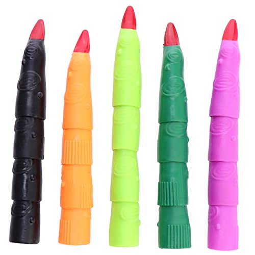 YARNOW 20 Stück Teiliges Hexenfinger Fake Nails für Halloween Kostüm Zubehör Gruselige Fingernägel Schwarz Orange Dunkelgrün und Hellgrün für Cosplay und Partys von YARNOW