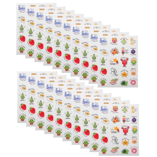 YARNOW 20 Stück Teiliges Motivationsaufkleber für Cartoon Belohnungssticker Selbstklebende Dekoration für Schule und Zuhause Leicht und Praktisch für Lehrer und Eltern von YARNOW