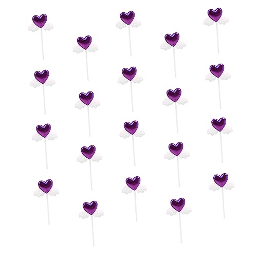 YARNOW 20 Stück Teiliges Set Cupcake Topper aus PU für Hochzeitsfeiern Geburtstagsfeiern Taufe und Mehr Zufällige Farben Dekoration für Kuchen und Zufällige Farbe von YARNOW
