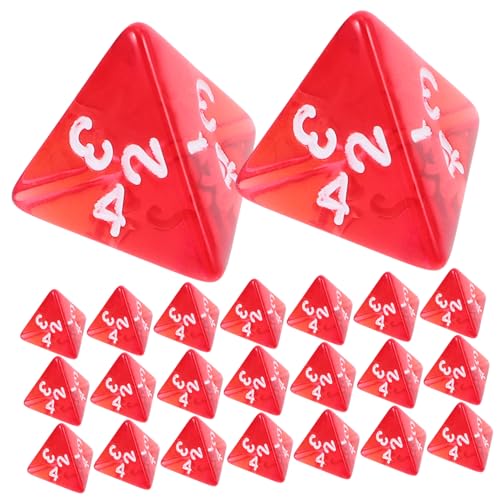 YARNOW 20 Stück Transparente Rote Seitige Acryl für Tischspiele Spielwürfel Zubehör für Familienfeiern und Brettspiele für Bar und Strandunterhaltung von YARNOW