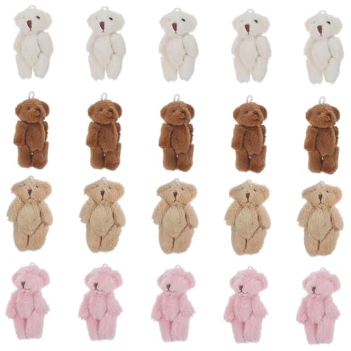 YARNOW 20 Stück ausgestopfte Bärenpuppe Kuscheltiere Masse Mini-Stoffbären kleine Bären Bär Schlüsselanhänger Bären-Mittelstücke für die Babyparty großer Stoffbär Plüsch von YARNOW