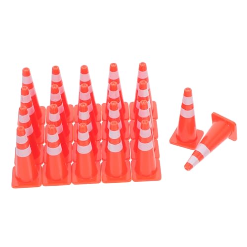 YARNOW 20-teiliges Mini-verkehrszeichen-Set, Straßenschilder, Spielset, Mini-Kunststoff-verkehrskegel, Warnschilder, Bausicherheit, Bildungsspielzeug Für Kinder von YARNOW