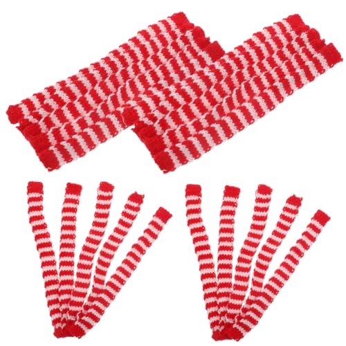 YARNOW 20Stücke Mini Puppenschals Dekorative Wollschals für Spielzeugfiguren Kreative Partydekorationen und Gestreift für Weihnachtsfeiern und Themenpartys von YARNOW