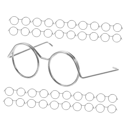 YARNOW 20Stücke Teiliges Brillengestell für Puppen Metallrahmen ohne Gläser Zubehör für Puppen Outfits und Partydekorationen Puppenliebhaber und Sammler von YARNOW