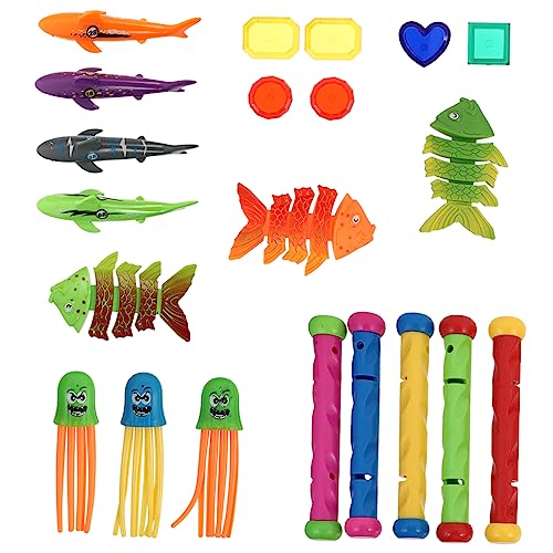 YARNOW 21Stücke Teiliges Unterwasser Schwimmsport Spielzeugset Für Tauchspielzeug Mit Edelsteinen Spielzeugen Tauchkraken Und Tauchstäben Spaß Für Sommer YARNOW 21Stücke Teiliges Unterwasser Schwimmsport Spielzeugset Für Tauchspielzeug Mit Edelsteinen Spielzeugen Tauchkraken Und Tauchstäben Spaß Für Sommer von YARNOW