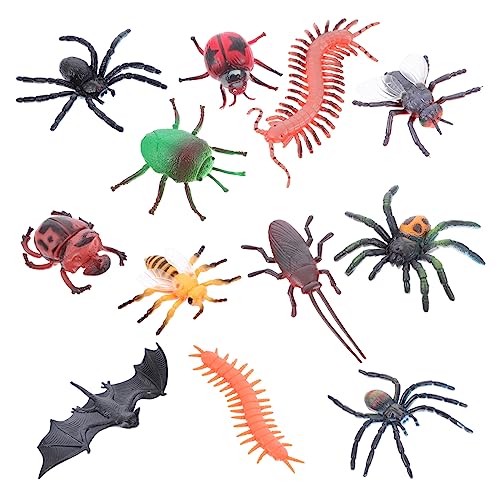 YARNOW 24 Stück Teiliges Halloween Insekten Set Lebensechte Spinnen Modell Deko Umweltfreundliches Wiederverwendbar Gruselige Partydekoration für Haus und Garten von YARNOW