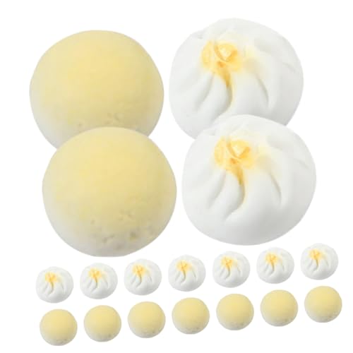 YARNOW 24 Stück Miniatur Dampfbrötchen Dekoration für Puppenhaus Realistische Lebensmittelmodelle aus Kunststoff für Miniaturküchen und Spielzeug Szenarien von YARNOW