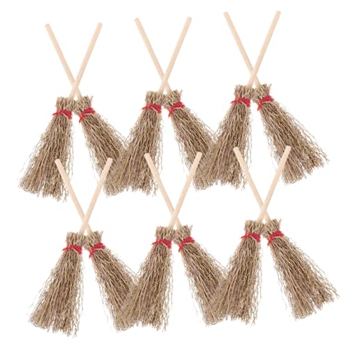 YARNOW 24 Stück Teiliges Mini Hexenbesen aus Stroh mit Band Halloween Deko Accessoire zum Aufhängen Großes Reisigbesen Zauberstab Requisit für Party und Kostüm YARNOW 24 Stück Teiliges Mini Hexenbesen aus Stroh mit Band Halloween Deko Accessoire zum Aufhängen Großes Reisigbesen Zauberstab Requisit für Party und Kostüm von YARNOW