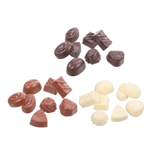 YARNOW 24 Stück Teiliges PVC Simulation Schokoladenmodell Künstliche Schokolade für Schaufensterdekoration Fotografie Requisiten DIY Projekte in Schwarz Braun und Weiß von YARNOW