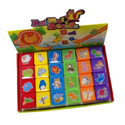 YARNOW 24 Stück Teiliges Tier Stempel mit Cartoon Muster Umweltfreundliche Spielzeuge für Bastelprojekte Partygeschenk von YARNOW