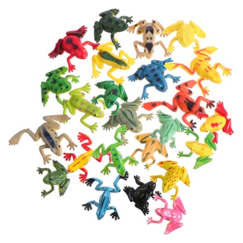 YARNOW 24Stücke Froschspielzeug Wasserdichtes Froschmodell für Farbenfrohe Figuren zur Dekoration für Partys Lernspielzeug und Aquarien Dekoration von YARNOW