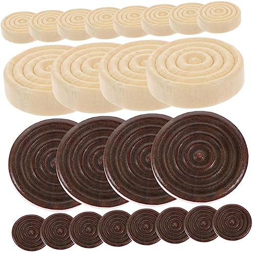 YARNOW 24Stücke Holz Schachstücke Runde Brettspiel Zubehör für Checkers Langlebige und Leicht zu Transportierende Spielsteine Holzfarbe für Familien von YARNOW