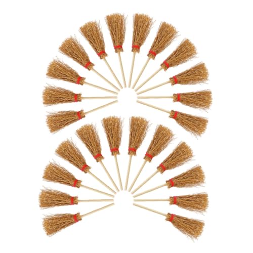 YARNOW 24pcs Mini Besen Hängedekoration Strohhandwerk Dekoration Künstliche Miniaturbesen Ideal Für Dollhouse -miniaturen Und Mikrolandschaft von YARNOW