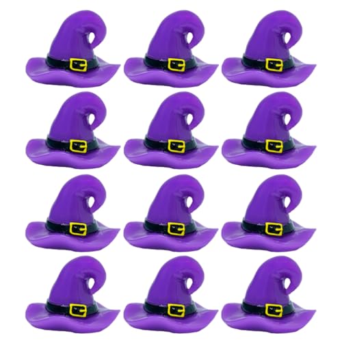 YARNOW 25 Stück Miniatur-Hexenhutfiguren Aus Resin Halloween-Tischdekoration Winziger Hexenhut Feengarten-Ornamente Gruseliges Partyzubehör von YARNOW