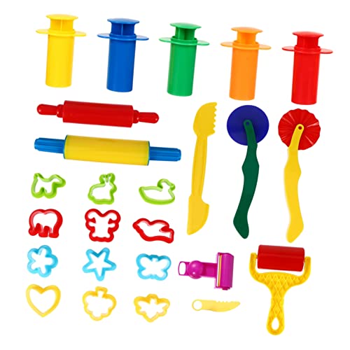 YARNOW 25 Stück Knete Werkzeug für Kinder Bunte Plastilin Formen und Zubehör Kreatives Selbstgemacht Spielzeug für Kleinkinder für Spiel und Lernen von YARNOW