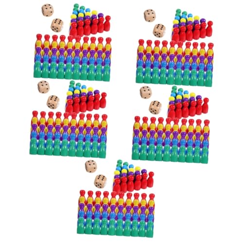 YARNOW 250 Stück Teiliges Holzschachfiguren Farben mit Würfeln Stabile Wiederverwendbare Spielfiguren für Brettspiele Fördert und Fantasie für Familie und Freunde von YARNOW