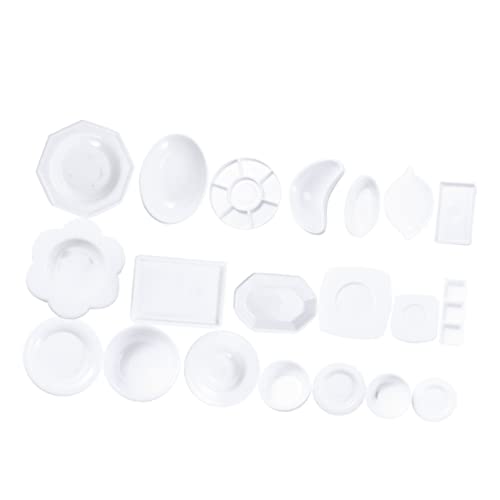 YARNOW 2Sätze Mini Geschirrset Für Teiliges Küchenzubehör Lernspielzeug Für Kreative Rollenspiele Für Spielküche Und Teeparty Weißes Design von YARNOW