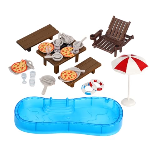 YARNOW 2Sätze Miniaturmöbel Set für Puppenhäuser mit Pool Schwimmring und Strandstuhl für Kreative im Innen und Außenbereich Einfach zu Montieren YARNOW 2Sätze Miniaturmöbel Set für Puppenhäuser mit Pool Schwimmring und Strandstuhl für Kreative im Innen und Außenbereich Einfach zu Montieren von YARNOW