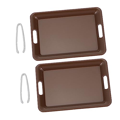 YARNOW 2Sätze Puppenhaus Zubehör Brot Tabletts Und Brot Tablettsklemmen Mini Küchen Deko Für Puppenstuben Für Kreatives Und Dekorieren von YARNOW