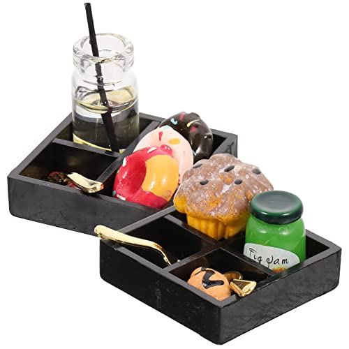 YARNOW 2Sätze Servierschale Dekorative Teller Für Mini Nachmittagstee Für Puppenhaus Farbenfrohe Lebensmittelmodelle Für Geschenkidee Für Kreative Teeparty Spiele von YARNOW