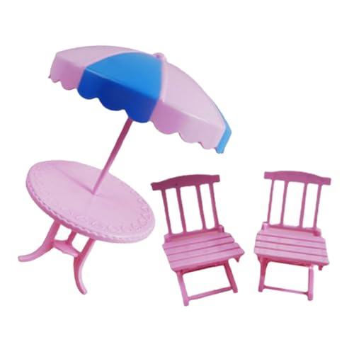 YARNOW 2Sätze Strandstuhl Mit Teiliges Puppenmöbel Für Mini Häuser Farbige Dekoration Für Strand Themen Klappbar Und Leicht Zubehör Für Kreative Deko Projekte von YARNOW