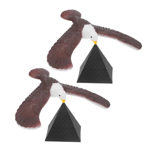 YARNOW 2Stücke Balancierendes Adlerspielzeug für Erwachsene DIY Tischdekoration mit Pyramidenbasis Fördert Gleichgewicht und Koordination Nostalgisches der Jahre von YARNOW