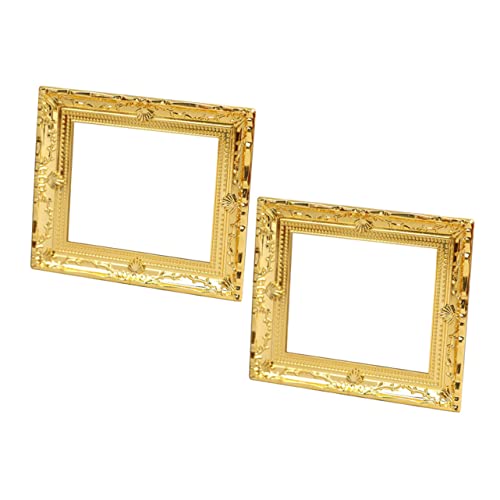 YARNOW 2Stücke Bilderrahmen Aus Goldene Fotorahmen Für Puppenhäuser Und DIY Dekoration Leere Möbelzubehör Für Kreative Spielwelten YARNOW 2Stücke Bilderrahmen Aus Goldene Fotorahmen Für Puppenhäuser Und DIY Dekoration Leere Möbelzubehör Für Kreative Spielwelten von YARNOW