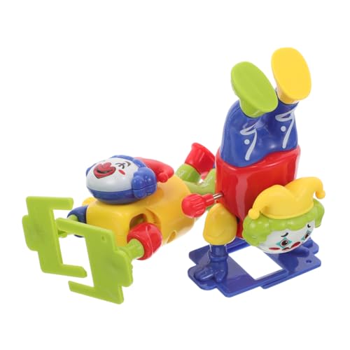 YARNOW 2Stücke Clown Aufziehspielzeug Für Bewegliches Lustiges Clown Mit Retro Design Interaktives Für Partys Und Feiertage Leuchtende Farben Fördert Soziale Interaktion von YARNOW