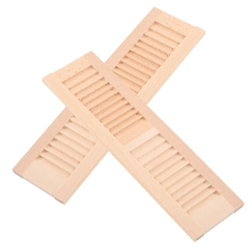 YARNOW 2Stücke Fensterläden Aus Holz Dekorative Puppenmöbel Zubehör Robuste Fensterläden Für Puppenhäuser Charmante Deko Elemente Für Kreative Projekte von YARNOW