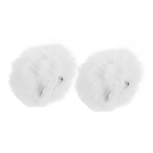 YARNOW 2Stücke Flauschige Weiße Hasenschwänze Für Erwachsene Abnehmbare Pom Poms Für Accessoires Für Karneval Und Halloween Verkleidungen von YARNOW