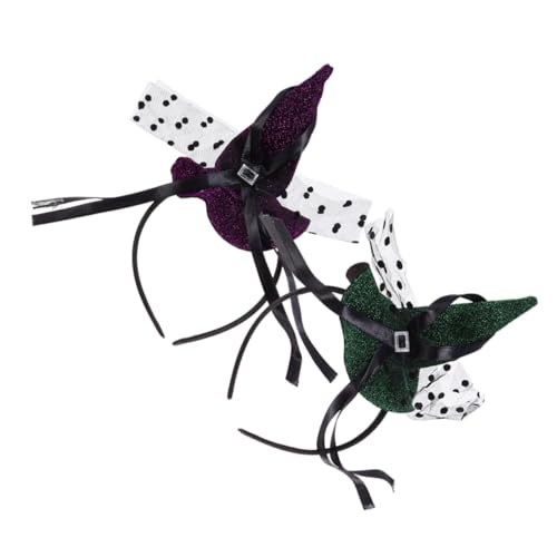 YARNOW 2Stücke Halloween Hexenhut Haarband Hochwertiger Haarschmuck für Unvergessliche Partys für Kostüme und Fotos und Grün YARNOW 2Stücke Halloween Hexenhut Haarband Hochwertiger Haarschmuck für Unvergessliche Partys für Kostüme und Fotos und Grün von YARNOW