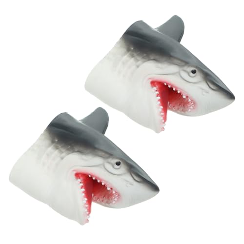 YARNOW 2 Stücke Handpuppen Shark Kopf Spielzeug für Kinder Kreative Tierpuppen für Rollenspiele und Beweglicher Lustiges Lernspielzeug für Geburtstagsgeschenke von YARNOW