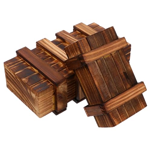 YARNOW 2Stücke Holz Geheimnispuzzle Box Rätselspielzeug mit Versteckten Fächern für Langlebig und Herausfordernd oder Strumpffüller für Weihnachten und Geburtstage YARNOW 2Stücke Holz Geheimnispuzzle Box Rätselspielzeug mit Versteckten Fächern für Langlebig und Herausfordernd oder Strumpffüller für Weihnachten und Geburtstage von YARNOW