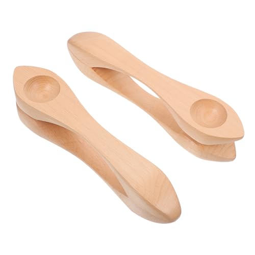 YARNOW 2Stücke Holz Musikalische Löffel für Sichere Percussion Instrumente Musikalischen Früherziehung für Kindergartenaufführungen und Spielspaß von YARNOW