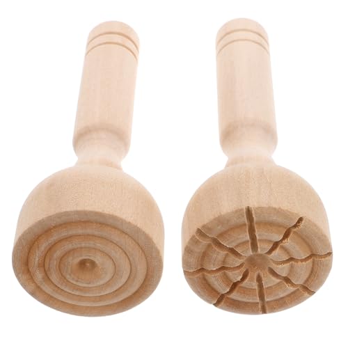 YARNOW 2Stücke Holzgriff Stempel für Knetmasse Handgemachte Stempel für DIY Projekte und Kreative Bastelarbeiten Vielseitig Einsetzbar Kindergarten und Zuhause von YARNOW