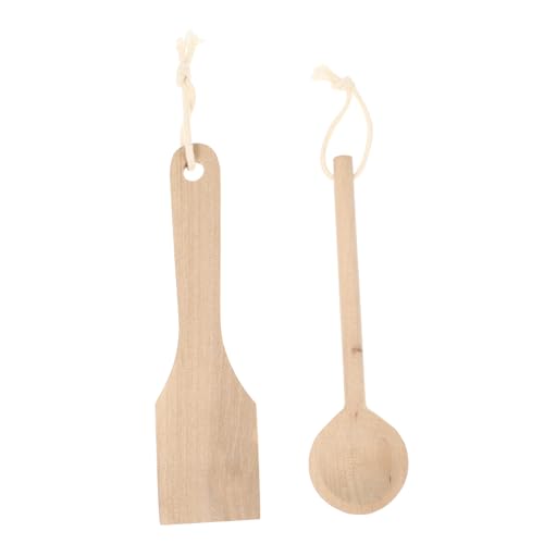YARNOW 2Stücke Holzspielzeug Küchenset Simuliertes Küchenspielzeug mit Löffel für Kreative Rollenspiele für Kinderküche und DIY Aktivitäten von YARNOW
