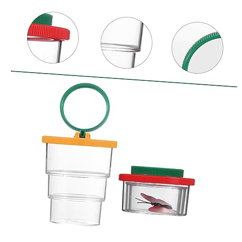 YARNOW 2Stücke Insektenbeobachtungsbox mit Facher und Facher Vergrößerung Farbenfrohes Design für Biologische Experimente im Freien Camping und Reisen von YARNOW