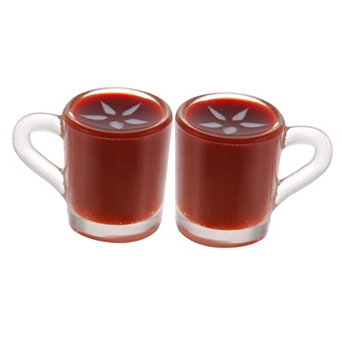 YARNOW 2Stücke Kaffeetassen Puppenhaus Zubehör Puppenhaus Dekoration für Esszimmer Bar Kreatives für DIY Projekte Geburtstagsgeschenke Mehr von YARNOW
