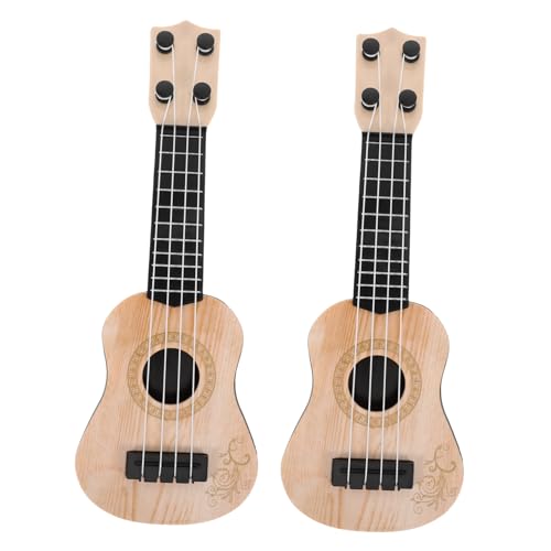 YARNOW 2Stücke Kindermusikinstrument Ukulele Für Kleinkinder Pädagogisches Modell Cremefarbe Für Frühe Bildung Sicheres Und Langlebiges Material Musikspiele von YARNOW