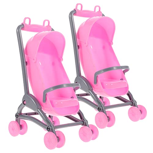 YARNOW 2Stücke Kinderwagen Mini Kinderwagen Aus Kunststoff Für Puppenwagen Modell Für Kreative Rollenspiele Farbgestaltung von YARNOW