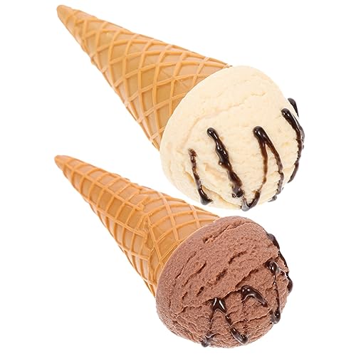 YARNOW 2stücke Künstliches Eiscreme-Modell Eiswaffel Fotorequisiten Süße Deko Für Shops Für Kreative Fotografie Und Lernmaterialien von YARNOW