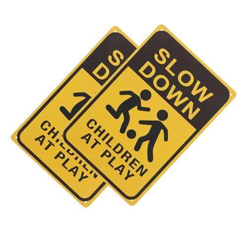 YARNOW 2Stücke Langsame Beim Sicherheits Schild für Straßen und Rasenflächen und Installieren Erhöht die Nachbarschaften von YARNOW