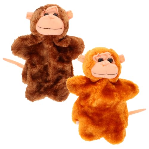YARNOW 2Stücke Lebensechte Affen Handpuppen für Weiche Handspielzeuge Eltern Bindung und Kreativen Geschichtenerzählens von YARNOW