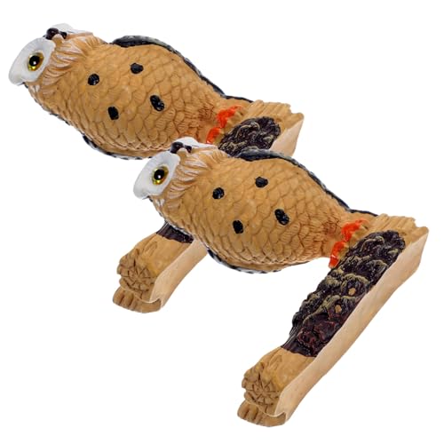 2 Stücke Kleiner Eulenfigur Lebensechte Eulenstatue für Kinder Pädagogisches Eulen Accessoire für Heim und Garten von YARNOW