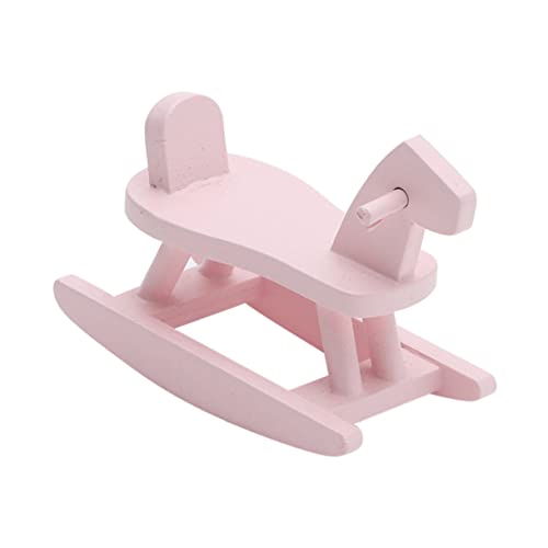 YARNOW 2Stücke Mini Holz Schaukelpferd Deko Niedliche DIY Ornament Für Miniaturlandschaften Und Puppenhäuser Farbton Als Mini Szene Prop Und Zubehör von YARNOW