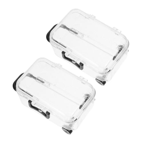 YARNOW 2Stücke Mini Koffer für Puppenhaus Transparente Aufbewahrungsboxen aus Robustem Partygeschenk Vielseitig Einsetzbar für Organisation von YARNOW